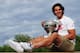 PARIS, FRANCE - JUNE 11: Rafael Nadal of Spain poses with the Coupe des Mousquetaires trophy in front of the Eiffel Tower after his victory against Novak Djokovic of Serbia during day 16 of the French Open at Roland Garros on June 11, 2012 in Paris, France. (Photo by Mike Hewitt/Getty Images)