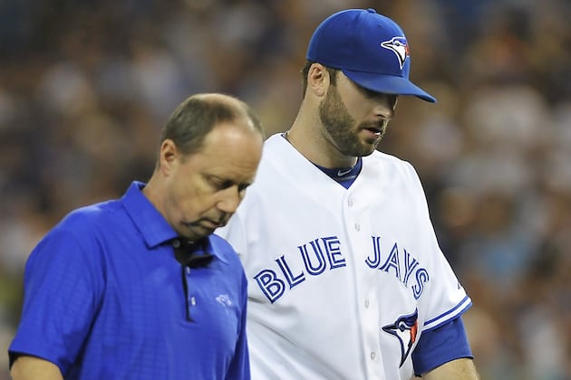 Jays' Morrow Exits in 1st Inning with Side Strain