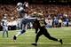 NEW ORLEANS, LA - JANUARY 07: Calvin Johnson #81 of the Detroit Lions makesa touchdown catch against Patrick Robinson #21 of the New Orleans Saints during their 2012 NFC Wild Card Playoff game at Mercedes-Benz Superdome on January 7, 2012 in New Orleans, Louisiana. (Photo by Chris Graythen/Getty Images)