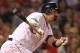 BOSTON, MA - MAY 30: Adrian Gonzalez #28 of the Boston Red Sox doubles to knock in the go-ahead run in the seventh ining against the Detroit Tigers at Fenway Park May 30, 2012 in Boston, Massachusetts. (Photo by Jim Rogash/Getty Images)