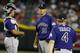 A scene that is all too familiar with Rockies fans: Jim Tracy taking Guthrie out after too few innings.