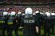 WARSAW, POLAND - JUNE 12: Police in riot gear stand inisde the stadium during the UEFA EURO 2012 group A match between Poland and Russia at The National Stadium on June 12, 2012 in Warsaw, Poland. (Photo by Shaun Botterill/Getty Images)