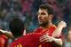 GDANSK, POLAND - JUNE 14: Cesc Fabregas of Spain celebrates scoring their fourth goal with Daivd Silva during the UEFA EURO 2012 group C match between Spain and Ireland at The Municipal Stadium on June 14, 2012 in Gdansk, Poland. (Photo by Michael Steele/Getty Images)