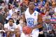 ST LOUIS, MO - MARCH 25: Harrison Barnes #40 of the North Carolina Tar Heels gets set to attempt a shot against Kansas Jayhawks during the 2012 NCAA Men's Basketball Midwest Regional Final at Edward Jones Dome on March 25, 2012 in St Louis, Missouri. Kansas won 80-67. (Photo by Andy Lyons/Getty Images)