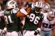 EAST RUTHERFORD, NJ - SEPTEMBER 11: (L-R) Sione Pouha #91 and Muhammad Wilkerson #96 of the New York Jets celebrate after the Jets recorded a sack against the Dallas Cowboys during their NFL Season Opening Game at MetLife Stadium on September 11, 2011 in East Rutherford, New Jersey. (Photo by Jeff Zelevansky/Getty Images)