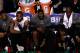 BOSTON, MA - JUNE 03: (L-R) Juwan Howard #5, Norris Cole #30, Ronny Turiaf #21, LeBron James #6 and Joel Anthony #50 of the Miami Heat look on from the bench in the first half against the Boston Celtics in Game Four of the Eastern Conference Finals in the 2012 NBA Playoffs on June 3, 2012 at TD Garden in Boston, Massachusetts. NOTE TO USER: User expressly acknowledges and agrees that, by downloading and or using this photograph, User is consenting to the terms and conditions of the Getty Images License Agreement. (Photo by Jared Wickerham/Getty Images)