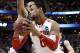 PITTSBURGH, PA - MARCH 17: Jared Sullinger #0 of the Ohio State Buckeyes drives in the second half against Robert Sacre #00 of the Gonzaga Bulldogs during the third round of the 2012 NCAA Men's Basketball Tournament at Consol Energy Center on March 17, 2012 in Pittsburgh, Pennsylvania. (Photo by Jared Wickerham/Getty Images)