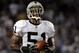 SAN DIEGO, CA - NOVEMBER 10: Linebacker Aaron Curry #51 of the Oakland Raiders reacts in the first quarter as he holds the football while taking on the San Diego Chargers at Qualcomm Stadium on November 10, 2011 in San Diego, California. (Photo by Harry How/Getty Images)
