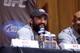 NEW YORK - MARCH 06: UFC welterweight Johny Hendricks (L) speaks at a press conference at Radio City Music Hall, as heavyweight Lavar Johnson (R) listens, on March 06, 2012 in New York City. UFC announced that their third event on the FOX network will take place on Saturday, May 5 from the IZOD Center in East Rutherford, N.J.. (Photo by Michael Nagle/Getty Images)
