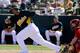 PHOENIX, AZ - MARCH 10: Manny Ramirez #1 of the Oakland Athletics plays against the Cincinnati Reds during a spring training game at the Phoenix Municipal Stadium on March 10, 2012 in Phoenix, Arizona. (Photo by Kevork Djansezian/Getty Images)