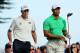 SAN FRANCISCO, CA - JUNE 16: Tiger Woods and Jim Furyk of the United States of the United States wait on a tee box during the third round of the 112th U.S. Open at The Olympic Club on June 16, 2012 in San Francisco, California. (Photo by Jeff Gross/Getty Images)