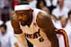 MIAMI, FL - JUNE 17: LeBron James #6 of the Miami Heat looks on in the second half against the Oklahoma City Thunder in Game Three of the 2012 NBA Finals on June 17, 2012 at American Airlines Arena in Miami, Florida. NOTE TO USER: User expressly acknowledges and agrees that, by downloading and or using this photograph, User is consenting to the terms and conditions of the Getty Images License Agreement. (Photo by Mike Ehrmann/Getty Images)