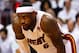 MIAMI, FL - JUNE 17: LeBron James #6 of the Miami Heat looks on in the second half against the Oklahoma City Thunder in Game Three of the 2012 NBA Finals on June 17, 2012 at American Airlines Arena in Miami, Florida. NOTE TO USER: User expressly acknowledges and agrees that, by downloading and or using this photograph, User is consenting to the terms and conditions of the Getty Images License Agreement. (Photo by Mike Ehrmann/Getty Images)