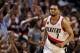 PORTLAND, OR - APRIL 23: Brandon Roy #7 of the Portland Trail Blazers runs down court after making a shot to overcome a 23 point deficit to defeat the the Dallas Mavericks 84-82 in Game Four of the Western Conference Quarterfinals in the 2011 NBA Playoffs on April 23, 2011 at the Rose Garden in Portland, Oregon. NOTE TO USER: User expressly acknowledges and agrees that, by downloading and or using this photograph, User is consenting to the terms and conditions of the Getty Images License Agreement. (Photo by Jonathan Ferrey/Getty Images)