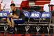 MIAMI, FL - MAY 09: Guard Jeremy Lin of the New York Knicks watches work outs prior to his team taking on the Miami Heat in Game Five of the Eastern Conference Quarterfinals in the 2012 NBA Playoffs on May 9, 2012 at the American Airines Arena in Miami, Florida. NOTE TO USER: User expressly acknowledges and agrees that, by downloading and or using this photograph, User is consenting to the terms and conditions of the Getty Images License Agreement. (Photo by Marc Serota/Getty Images)