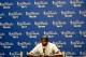 MIAMI, FL - JUNE 17: Kevin Durant #35 of the Oklahoma City Thunder looks on as he answers questions from the media after the Thunder lost 91-85 against the Miami Heat in Game Three of the 2012 NBA Finals on June 17, 2012 at American Airlines Arena in Miami, Florida. NOTE TO USER: User expressly acknowledges and agrees that, by downloading and or using this photograph, User is consenting to the terms and conditions of the Getty Images License Agreement. (Photo by Ronald Martinez/Getty Images)