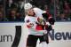 UNIONDALE, NY - APRIL 01: Erik Karlsson #65 of the Ottawa Senators skates against the New York Islanders at the Nassau Veterans Memorial Coliseum on April 1, 2012 in Uniondale, New York. The Senators defeated the Islanders 5-1. (Photo by Bruce Bennett/Getty Images)