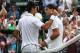 LONDON, ENGLAND - JULY 03: Novak Djokovic of Serbia (L) shakes hands with Rafael Nadal of Spain after winning his final round Gentlemen's match on Day Thirteen of the Wimbledon Lawn Tennis Championships at the All England Lawn Tennis and Croquet Club on July 3, 2011 in London, England. (Photo by Clive Brunskill/Getty Images)