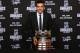 LAS VEGAS, NV - JUNE 20: Patrice Bergeron of the Boston Bruins poses after winning the Frank Selke Trophy during the 2012 NHL Awards at the Encore Theater at the Wynn Las Vegas on June 20, 2012 in Las Vegas, Nevada. (Photo by Bruce Bennett/Getty Images)