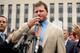 WASHINGTON, DC - JUNE 18: Former all-star baseball pitcher Roger Clemens (C) becomes emotional while talking to the news media after he was found not guilty on 13 counts of perjury and obstruction outside the Prettyman U.S. Court House June 18, 2012 in Washington, DC. The former Boston Red Sox and New York Yankees pitcher's original trial in 2011 was declared a mistrial after the judge said the prosecution presented inadmissible testimony that prejudiced the jury. A seven-time Cy Young Award winner, Clemens is on trial for making false statements, perjury and obstructing Congress when he testified about steroid use during a February 2008 inquiry by the House Oversight and Government Affairs. (Photo by Chip Somodevilla/Getty Images)