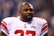 INDIANAPOLIS, IN - FEBRUARY 05: Brandon Jacobs #27 of the New York Giants looks on during warm ups against the New England Patriots during Super Bowl XLVI at Lucas Oil Stadium on February 5, 2012 in Indianapolis, Indiana. The Giants won 21-17. (Photo by Al Bello/Getty Images)