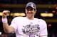 INDIANAPOLIS, IN - FEBRUARY 05: Eli Manning #10 of the New York Giants celebrates after the Giants won 21-17 against the New England Patriots during Super Bowl XLVI at Lucas Oil Stadium on February 5, 2012 in Indianapolis, Indiana. (Photo by Al Bello/Getty Images)