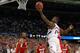 NEW ORLEANS, LA - MARCH 31: Thomas Robinson #0 of the Kansas Jayhawks goes up for a layup in the second half against the Ohio State Buckeyes during the National Semifinal game of the 2012 NCAA Division I Men's Basketball Championship at the Mercedes-Benz Superdome on March 31, 2012 in New Orleans, Louisiana. (Photo by Jeff Gross/Getty Images)
