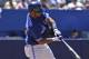 TORONTO, CANADA - JUNE 13: Edwin Encarnacion #10 of the Toronto Blue Jays bats during interleague MLB game action against the Washington Nationals June 13, 2012 at Rogers Centre in Toronto, Ontario, Canada. (Photo by Brad White/Getty Images)