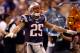 INDIANAPOLIS, IN - FEBRUARY 05: Patrick Chung #25 of the New England Patriots reacts against the New York Giants during Super Bowl XLVI at Lucas Oil Stadium on February 5, 2012 in Indianapolis, Indiana. (Photo by Rob Carr/Getty Images)