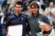 PARIS, FRANCE - JUNE 11: Novak Djokovic of Serbia poses with Rafael Nadal of Spain after the men's singles final during day 16 of the French Open at Roland Garros on June 11, 2012 in Paris, France. (Photo by Mike Hewitt/Getty Images)