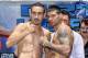 HOLLYWOOD, CA - JUNE 22: Humberto Soto of Mexico (L) and Lucas Matthysse (R) of Argentina square off after weighing in at Hollywood & Highland on June 22, 2012 in Hollywood, California. (Photo by Jeff Gross/Getty Images for Golden Boy Promotions)