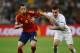DONETSK, UKRAINE - JUNE 23: Jordi Alba of Spain and Mathieu Debuchy of France challenge for the ball during the UEFA EURO 2012 quarter final match between Spain and France at Donbass Arena on June 23, 2012 in Donetsk, Ukraine. (Photo by Laurence Griffiths/Getty Images)