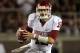 TALLAHASSEE, FL - SEPTEMBER 17: Landry Jones #12 of the Oklahoma Sooners passes against the Florida State Seminoles at Doak Campbell Stadium on September 17, 2011 in Tallahassee, Florida. (Photo by Ronald Martinez/Getty Images)