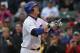 CHICAGO, IL - APRIL 25: Bryan LaHair ##6 of the Chicago Cubs celebrates his solo home run in the 4th inning against the St. Louis Cardinals at Wrigley Field on April 25, 2012 in Chicago, Illinois. The Cardinals defeated the Cubs 5-1. (Photo by Jonathan Daniel/Getty Images)