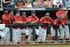 OMAHA, NE - JUNE 24: The Arizona Wildcats dugout celebrate a 3-0 lead in the fourth inning against the South Carolina Gamecocks during game 1 of the College World Series at TD Ameritrade Field on June 24, 2012 in Omaha, Nebraska. (Photo by Harry How/Getty Images)
