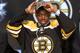 PITTSBURGH, PA - JUNE 22: Malcolm Subban, 24th overall pick by the Boston Bruins, puts on a hat on stage during Round One of the 2012 NHL Entry Draft at Consol Energy Center on June 22, 2012 in Pittsburgh, Pennsylvania. (Photo by Bruce Bennett/Getty Images)