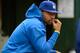 OAKLAND, CA - JUNE 21: Matt Kemp #27 of the Los Angeles Dodgers on the disable list, sits and looks on from the dugout in the seventh inning against the Oakland Athletics in t at O.co Coliseum on June 21, 2012 in Oakland, California. (Photo by Thearon W. Henderson/Getty Images)