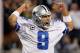 ARLINGTON, TX - DECEMBER 11: Tony Romo #9 of the Dallas Cowboys celebrates after the Cowboys scored against the New York Giants in the fourth quarter at Cowboys Stadium on December 11, 2011 in Arlington, Texas. (Photo by Tom Pennington/Getty Images)