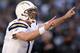 OAKLAND, CA - JANUARY 01: Philip Rivers #17 of the San Diego Chargers yells out instructions at the line of scrimmage during their game against the Oakland Raiders at O.co Coliseum on January 1, 2012 in Oakland, California. (Photo by Ezra Shaw/Getty Images)