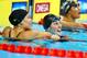 OMAHA, NE - JUNE 26: (L-R) Natalie Coughlin, Missy Franklin and Elizabeth Pelton react after they competed in the second semifinal heat of the Women's 100 m Backstroke during Day Two of the 2012 U.S. Olympic Swimming Team Trials at CenturyLink Center on June 26, 2012 in Omaha, Nebraska. (Photo by Al Bello/Getty Images)
