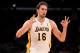 LOS ANGELES, CA - MARCH 18: Pau Gasol #16 of the Los Angeles Lakers gestures after making a three point shot against the Utah Jazz at Staples Center on March 18, 2012 in Los Angeles, California. NOTE TO USER: User expressly acknowledges and agrees that, by downloading and or using this photograph, User is consenting to the terms and conditions of the Getty Images License Agreement. (Photo by Stephen Dunn/Getty Images)