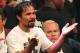 LAS VEGAS, NV - JUNE 09: Manny Pacquiao salutes the crowd after his fight against Timothy Bradley at MGM Grand Garden Arena on June 9, 2012 in Las Vegas, Nevada. (Photo by Jeff Bottari/Getty Images)