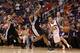 PHOENIX, AZ - APRIL 25: Steve Nash #13 of the Phoenix Suns drives the ball past Boris Diaw #33 of the San Antonio Spurs during the NBA game at US Airways Center on April 25, 2012 in Phoenix, Arizona. The Spurs defeated the Suns 110-106. NOTE TO USER: User expressly acknowledges and agrees that, by downloading and or using this photograph, User is consenting to the terms and conditions of the Getty Images License Agreement. (Photo by Christian Petersen/Getty Images)
