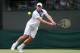 LONDON, ENGLAND - JUNE 27: Andy Roddick of USA hits a backhand return during his Gentlemen's Singles first round match against Jamie Baker of Great Britain on day three of the Wimbledon Lawn Tennis Championships at the All England Lawn Tennis and Croquet Club on June 27, 2012 in London, England. (Photo by Julian Finney/Getty Images)