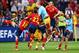 DONETSK, UKRAINE - JUNE 27: Spain players celebrate victory during the UEFA EURO 2012 semi final match between Portugal and Spain at Donbass Arena on June 27, 2012 in Donetsk, Ukraine. (Photo by Alex Livesey/Getty Images)
