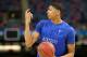 NEW ORLEANS, LA - MARCH 30: Anthony Davis #23 of the Kentucky Wildcats reacts during practice prior to the 2012 Final Four of the NCAA Division I Men's Basketball Tournament at the Mercedes-Benz Superdome on March 30, 2012 in New Orleans, Louisiana. (Photo by Ronald Martinez/Getty Images)