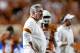 AUSTIN, TX - NOVEMBER 19: Head Coach Mack Brown of the Texas Longhorns looks on in the first half of a game against the Kansas State Wildcats at Darrell K. Royal-Texas Memorial Stadium on November 19, 2011 in Austin, Texas. (Photo by Darren Carroll/Getty Images)