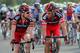 CRESTED BUTTE, CO - AUGUST 23: (L-R) Teammates Cadel Evans of Australia and George Hincapie of the USA riding for BMC Racing talk as they ride in the peloton during stage one of the 2011 USA Pro Cycling Challenge from Salida to Crested Butte on August 23, 2011 in Crested Butte, Colorado. (Photo by Doug Pensinger/Getty Images)