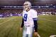 EAST RUTHERFORD, NJ - JANUARY 01: Tony Romo #9 of the Dallas Cowboys walks off of the field after losing against the New York Giants at MetLife Stadium on January 1, 2012 in East Rutherford, New Jersey. (Photo by Rich Schultz/Getty Images)