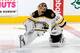 WASHINGTON, DC - JANUARY 24: Tuukka Rask #40 of the Boston Bruins warms up before the game against the Washington Capitals at the Verizon Center on January 24, 2012 in Washington, DC. (Photo by Greg Fiume/Getty Images)
